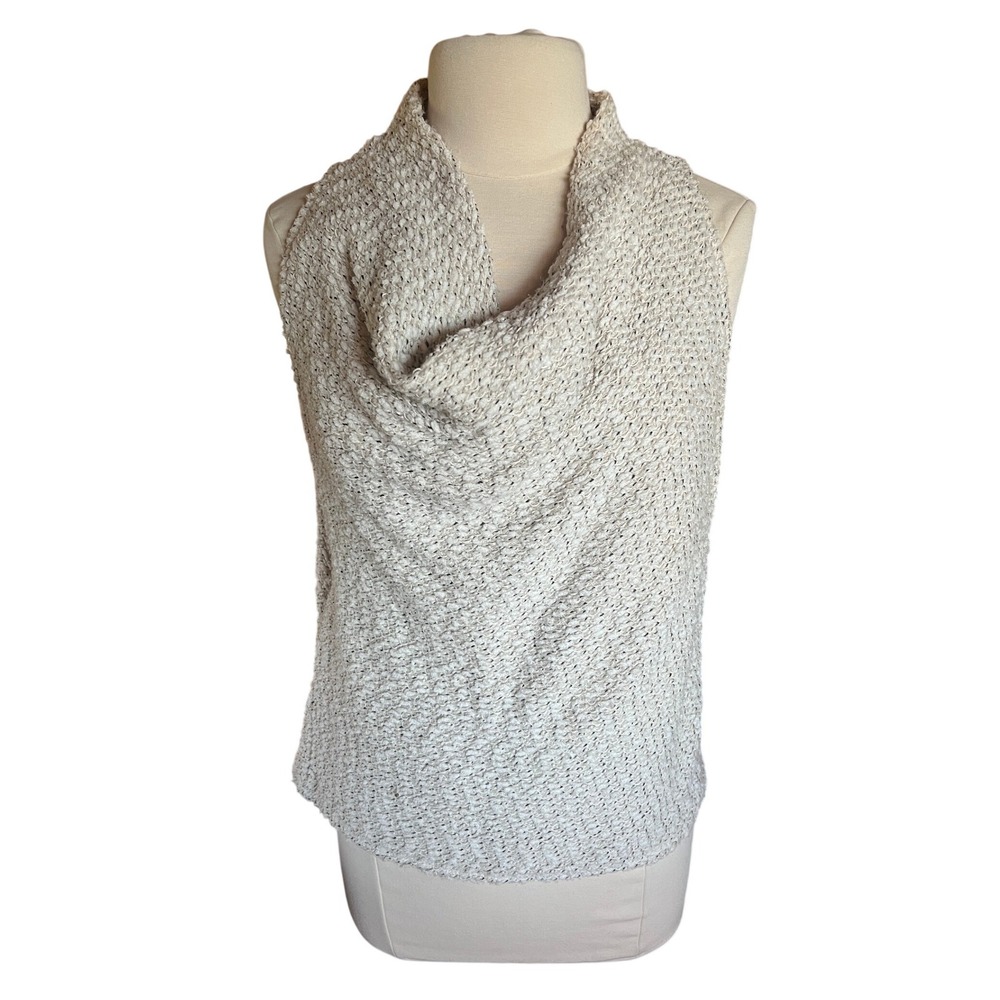 Drew Anthropologie Minimalist Sleeveless Chic Knit Top Textured Open‎ Back Sz L